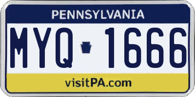 PA license plate MYQ1666