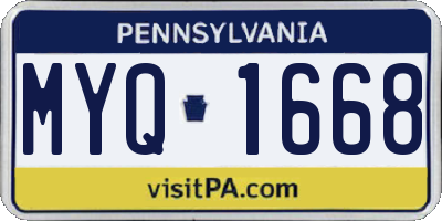 PA license plate MYQ1668