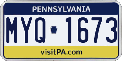 PA license plate MYQ1673