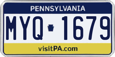 PA license plate MYQ1679
