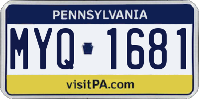 PA license plate MYQ1681
