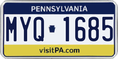 PA license plate MYQ1685
