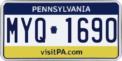 PA license plate MYQ1690