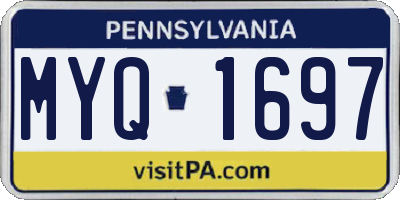 PA license plate MYQ1697