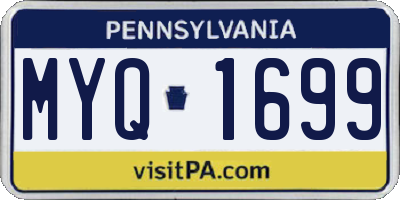 PA license plate MYQ1699