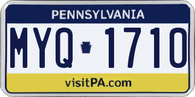 PA license plate MYQ1710