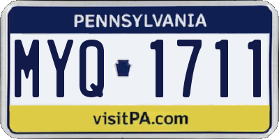 PA license plate MYQ1711
