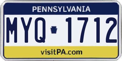 PA license plate MYQ1712