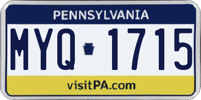 PA license plate MYQ1715
