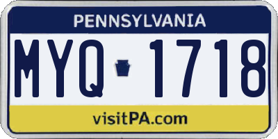PA license plate MYQ1718