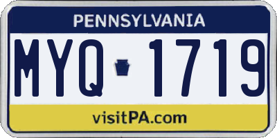 PA license plate MYQ1719