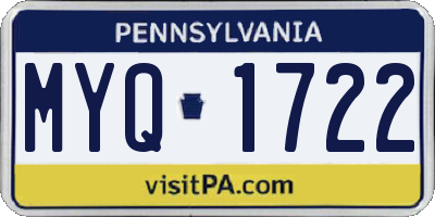 PA license plate MYQ1722