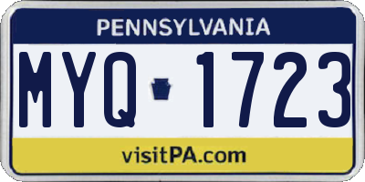 PA license plate MYQ1723