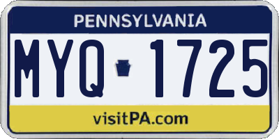 PA license plate MYQ1725