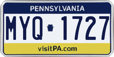 PA license plate MYQ1727