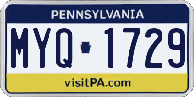 PA license plate MYQ1729