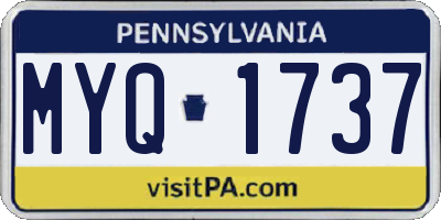 PA license plate MYQ1737