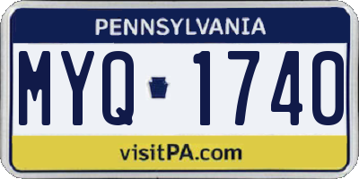 PA license plate MYQ1740