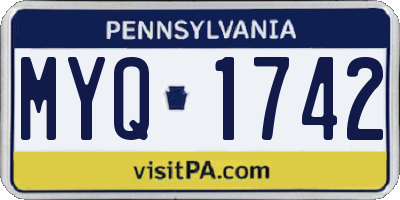 PA license plate MYQ1742