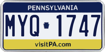PA license plate MYQ1747