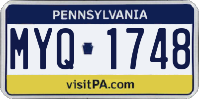 PA license plate MYQ1748