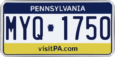 PA license plate MYQ1750