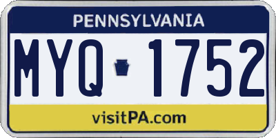 PA license plate MYQ1752