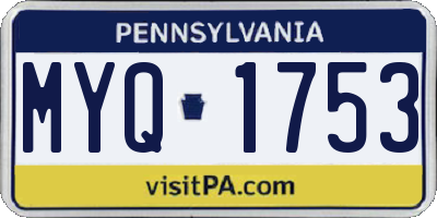 PA license plate MYQ1753