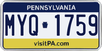 PA license plate MYQ1759