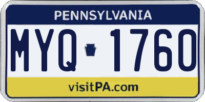 PA license plate MYQ1760