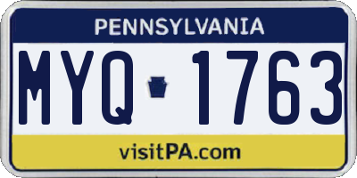 PA license plate MYQ1763