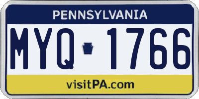 PA license plate MYQ1766