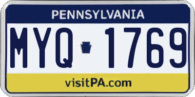 PA license plate MYQ1769