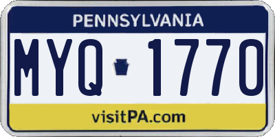 PA license plate MYQ1770
