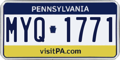 PA license plate MYQ1771