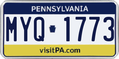 PA license plate MYQ1773