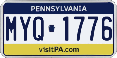 PA license plate MYQ1776