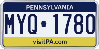 PA license plate MYQ1780