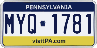 PA license plate MYQ1781