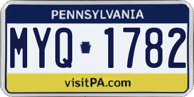 PA license plate MYQ1782