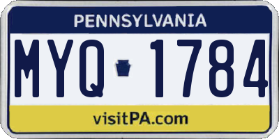 PA license plate MYQ1784