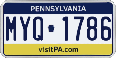 PA license plate MYQ1786