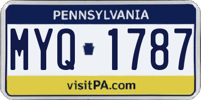 PA license plate MYQ1787