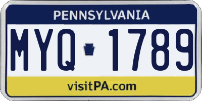 PA license plate MYQ1789