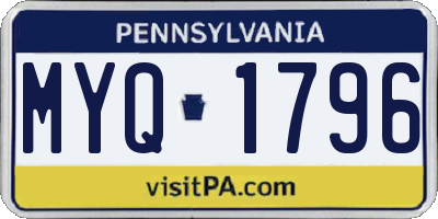 PA license plate MYQ1796