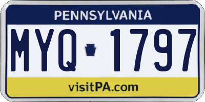 PA license plate MYQ1797