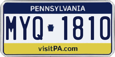 PA license plate MYQ1810