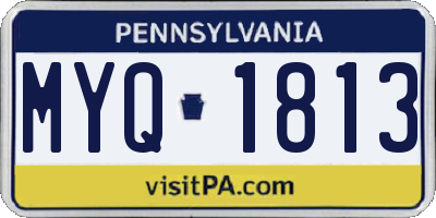 PA license plate MYQ1813