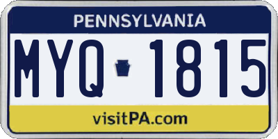 PA license plate MYQ1815