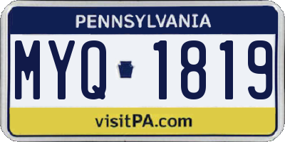 PA license plate MYQ1819